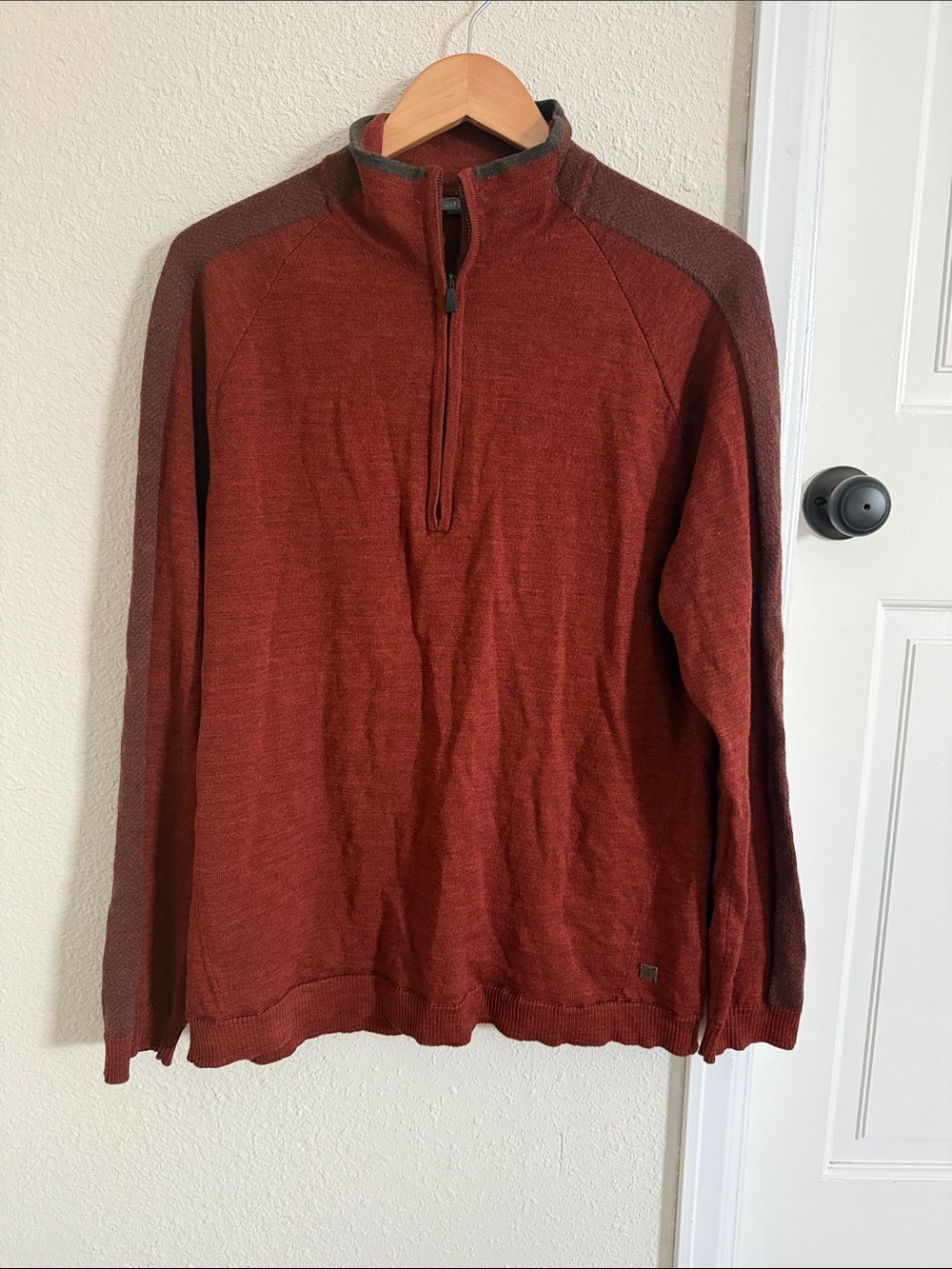 Men's Quarter-Zip Sweater Pullover - Rust